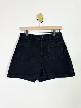 Madewell Black Curvy The High-Rise Sailor Shorts